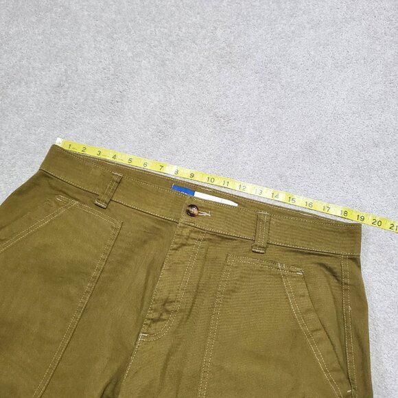 OLD NAVY Utility Straight Leg Pants 30" High Rise Carpenter Satin Moss Womens 16 - Picture 12 of 15